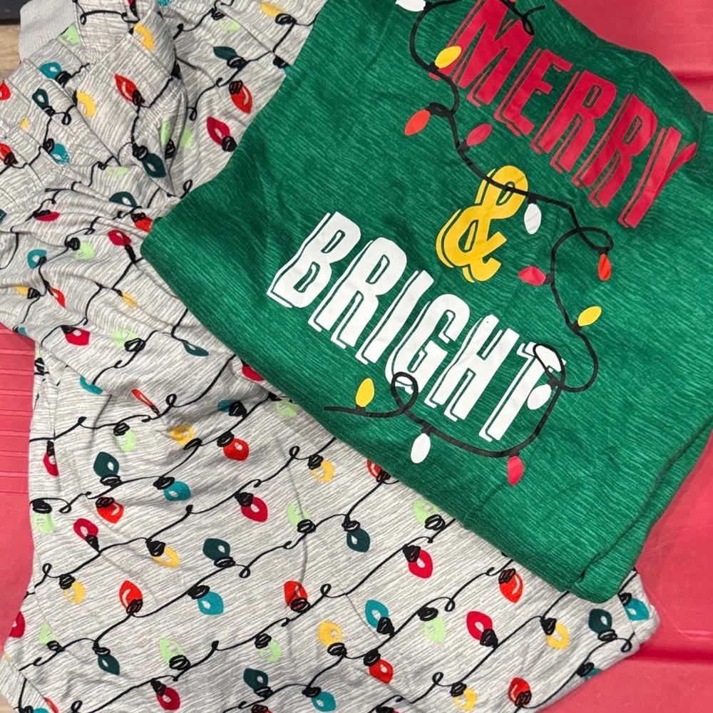 NWOT Merry & Bright Kids Pajamas - Green and Gray